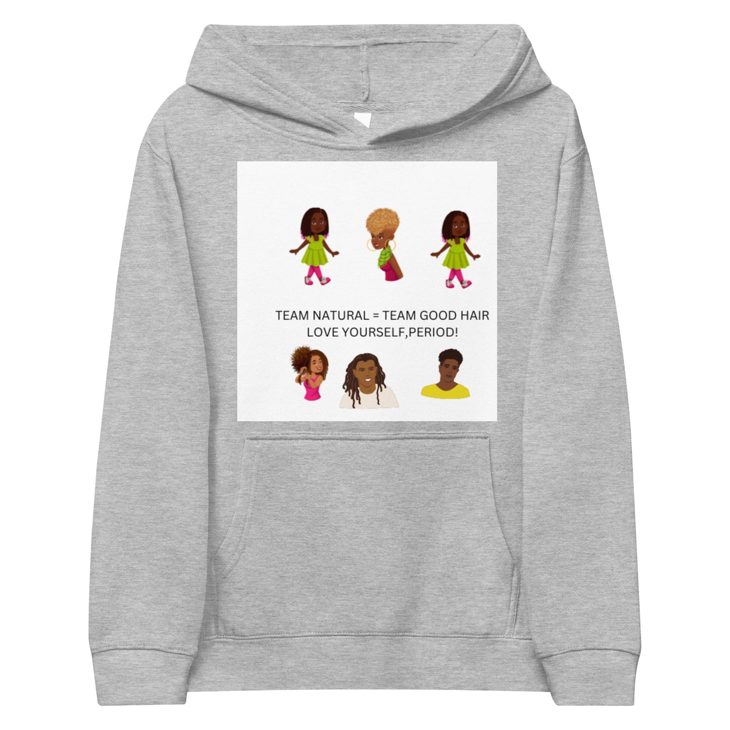 Team Natural Hair Positive Affirmations children's fleece hoodie