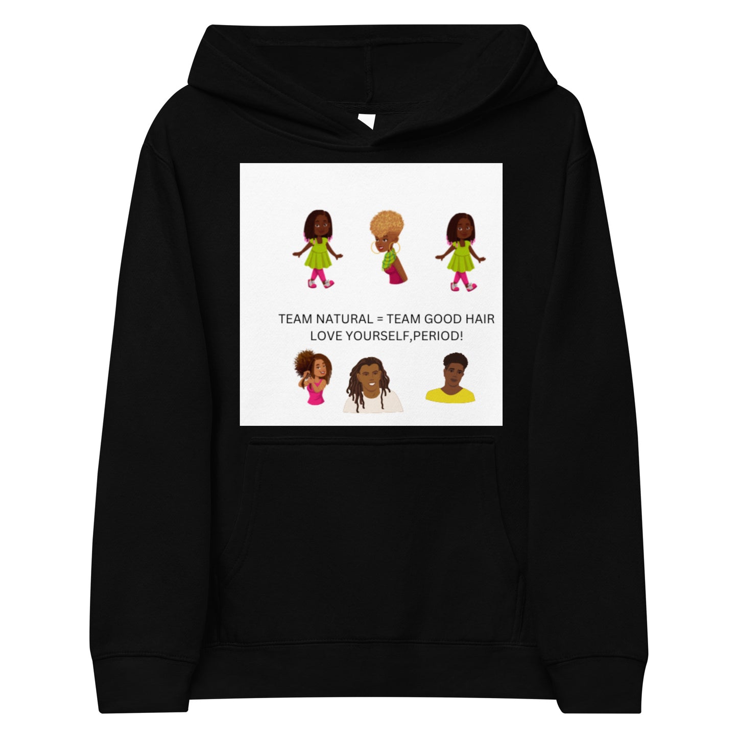 Team Natural Hair Positive Affirmations children's fleece hoodie