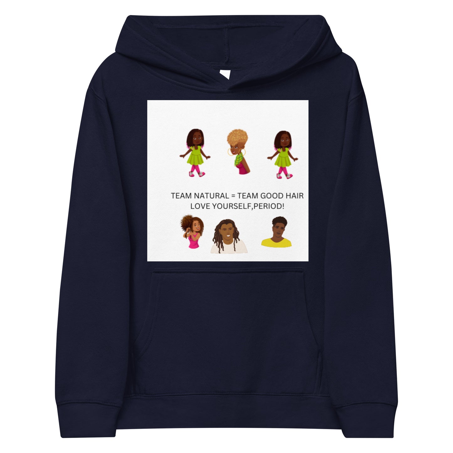 Team Natural Hair Positive Affirmations children's fleece hoodie