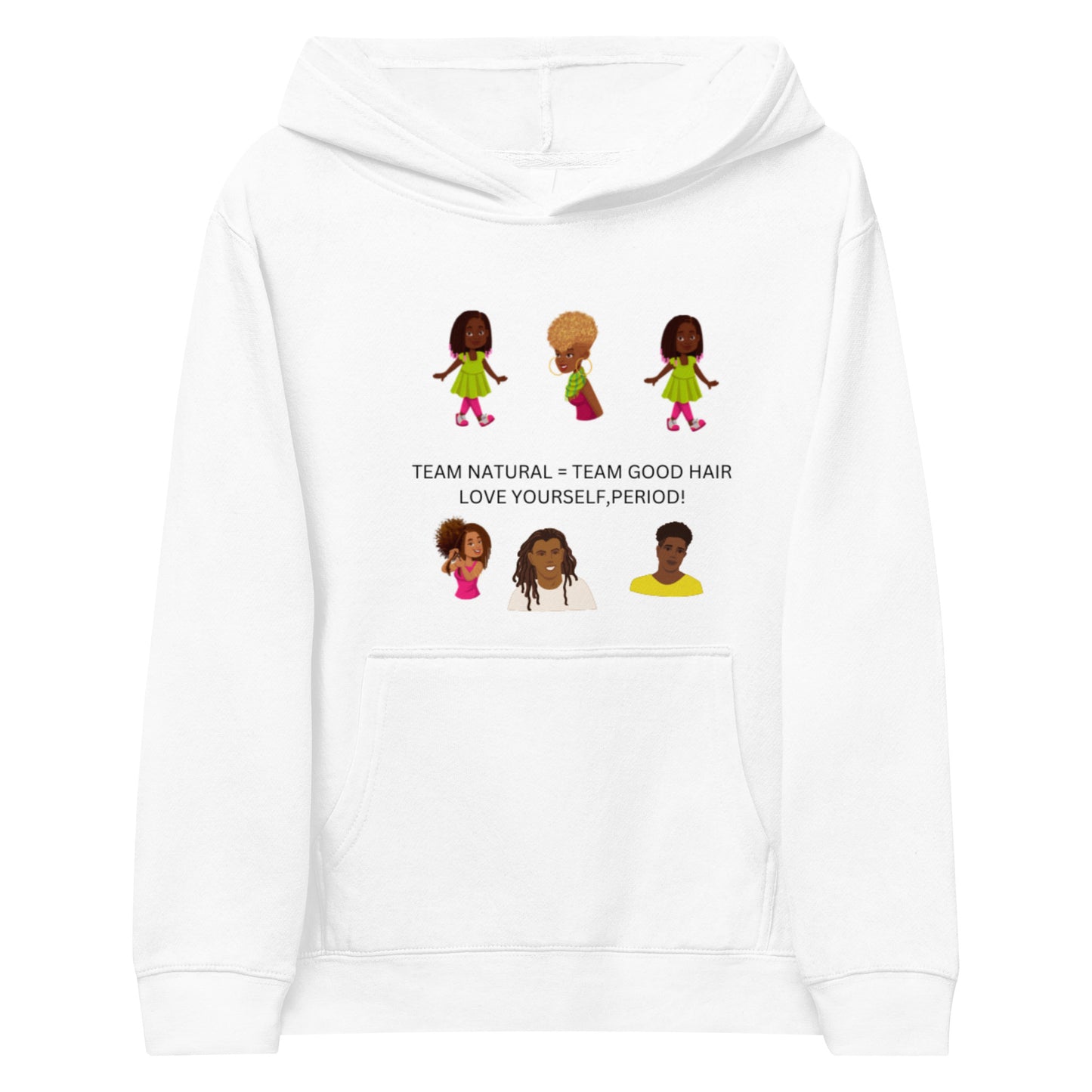 Team Natural Hair Positive Affirmations children's fleece hoodie